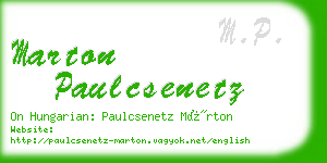 marton paulcsenetz business card